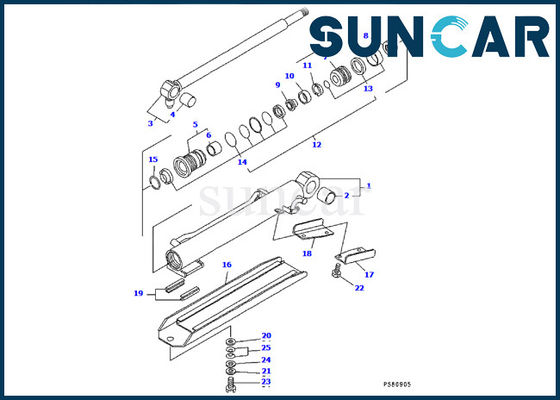 YM172186-72190 Bộ làm kín xi lanh bùng nổ Komatsu PC09FR-1 Sửa chữa con dấu xi lanh thủy lực