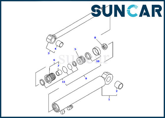 YM172186-72370 Bộ làm kín xi lanh cánh tay lưỡi cho Bộ sửa chữa con dấu máy xúc Komatsu PC09FR-1