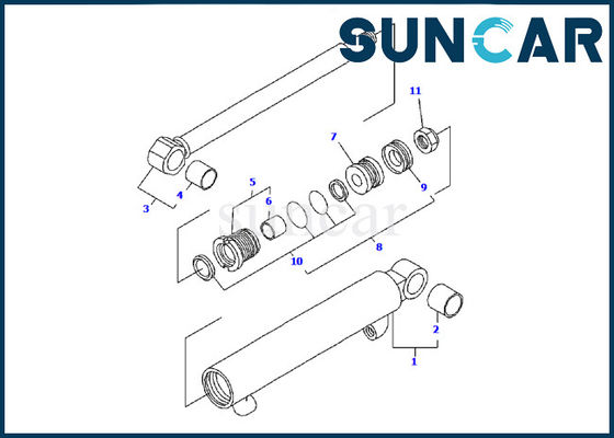 YM172186-72580 Bộ bảo dưỡng Komatsu PC09FR-1 Thiết bị Mô hình Bộ làm kín xi lanh gầu