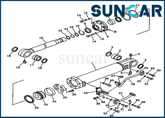 Chống mài mòn 707-99-74100 Bộ niêm phong Komatsu Ripper Bộ dụng cụ sửa chữa xi lanh nghiêng