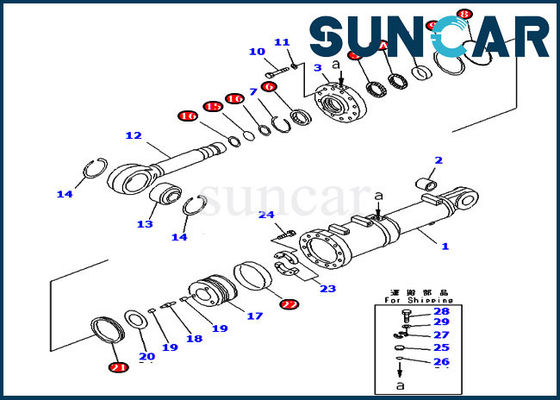 707-99-81010 Lưỡi nghiêng 7079981010 Bộ sửa chữa con dấu xi lanh Komatsu cho máy ủi sân cỏ