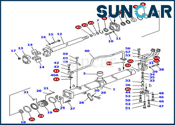 707-98-56625 Bộ dụng cụ làm kín xi lanh nâng lưỡi Bộ dụng cụ bảo dưỡng cho D375A-3 D375A-5D Komatsu