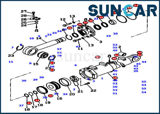 707-99-56690 Bộ dụng cụ làm kín xi lanh nâng lưỡi D375A-5D Bộ dịch vụ thủy lực Komatsu