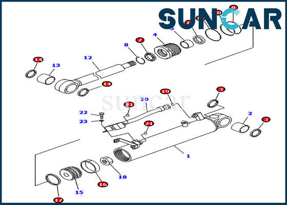 Komatsu 707-98-24700 7079824700 Bộ dịch vụ xi lanh nâng cho các kiểu máy ủi bánh xích D39EX-21
