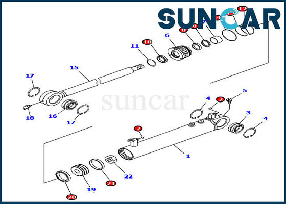 707-99-24930 Bộ dụng cụ xi lanh góc Komatsu Phiên bản nước ngoài Bộ sửa chữa con dấu máy ủi
