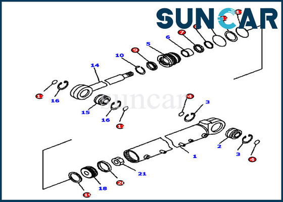 Máy ủi 707-99-42530 Bộ công cụ dịch vụ Komatsu Lưỡi dao Bộ làm kín xi lanh thủy lực