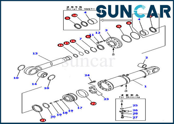 707-99-84040 Bộ dụng cụ sửa chữa con dấu nghiêng lưỡi D475A-2 D475A-3 Bộ bảo dưỡng xi lanh Komatsu L.H.