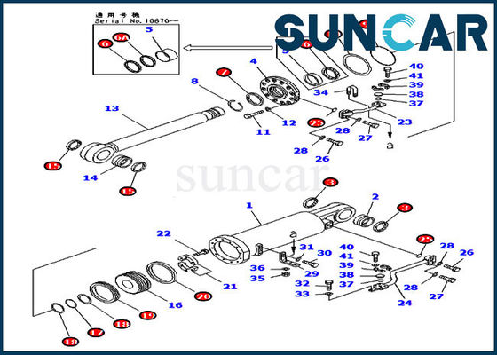 707-98-82010 7079882010 Ripper Lift Lift Cylinder Service Kit D475A-3-HD Komatsu Oil Seal Kits