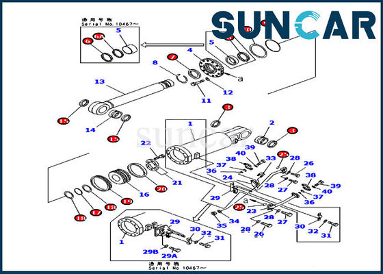 707-98-84010 Bộ dụng cụ sửa chữa thủy lực Bộ thay thế xi lanh nghiêng Komatsu Ripper