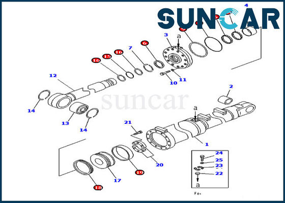 Bộ niêm phong Komatsu 7079984200 Bộ dịch vụ xi lanh nghiêng lưỡi Phù hợp với kiểu máy ủi D475A-5