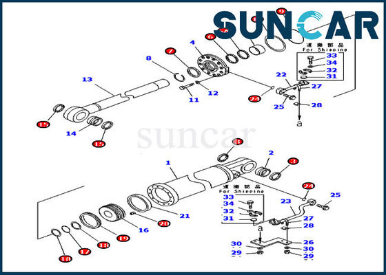 707-99-75600 7079975600 Bộ dụng cụ làm kín Dozer Bộ dụng cụ xi lanh nâng Ripper Phù hợp với Komatsu D475A-5A
