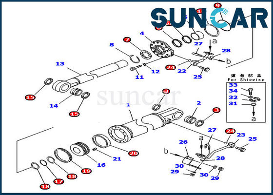 Bộ sửa chữa con dấu xi lanh nghiêng D475A-5E0 707-99-77620 Bộ thay thế thủy lực Komatsu