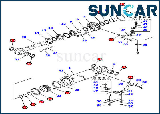 707-99-75530 Ripper Lift Lift Repair Seal Kits for D475A-5 Komatsu Bulldozer