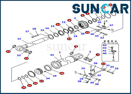 ISO9001 131-62-05080 Bộ sửa chữa con dấu xi lanh nâng D50A-16 Bộ dụng cụ thay thế Komatsu Dozer
