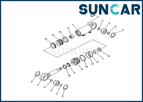 707-98-12410 Bộ làm kín xi lanh nâng lưỡi Bộ phận sửa chữa xi lanh thủy lực Phù hợp với máy xúc PC12UU-2