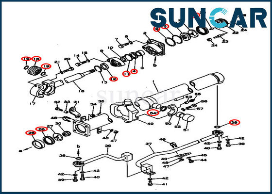 Bộ làm kín xi lanh thủy lực 130-63-05020 Phù hợp với Máy ủi Komatsu D53A-16 D53P-16