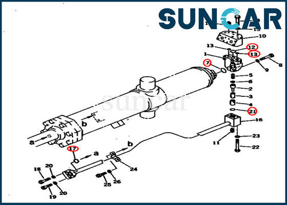 707-98-75420 7079875420 Bộ dụng cụ làm kín máy ủi Bộ dụng cụ sửa chữa con dấu xi lanh Komatsu