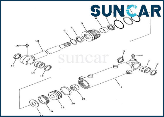 Bộ làm kín xi lanh máy xúc Komatsu PC10-7 Bộ dụng cụ dịch vụ xi lanh 707-98-12700