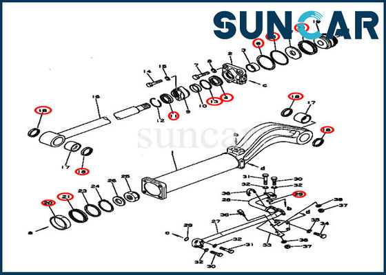 131-63-05020 Bộ bảo dưỡng xi lanh tự đổ 131-63-05020 Bộ làm kín sửa chữa cho D53S-16 Komatsu