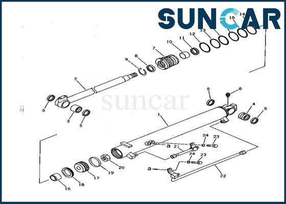 Niêm phong máy xúc 707-98-22020 Bộ dụng cụ làm kín xi lanh nghiêng PC28UU Bộ dịch vụ Komatsu