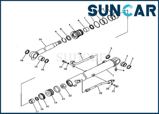 707-99-14430 Boom Cylinder Komatsu Service Kit Máy xúc PC10-7 Bộ phận niêm phong bên trong