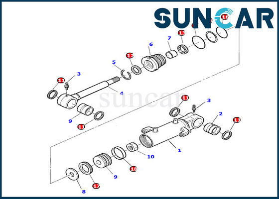 Bộ làm kín xi lanh hình lưỡi Komatsu 878000199 cho máy xúc PC10-7 Các bộ phận bên trong xi lanh thủy lực