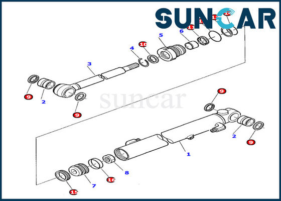 878000203 Bộ dụng cụ làm kín xi lanh cánh tay cho máy xúc Komatsu PC20-7 Sửa chữa miếng đệm niêm phong bằng dầu