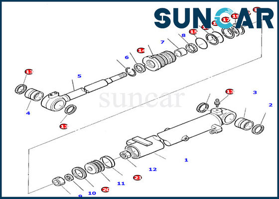 878000394 Bộ làm kín xi lanh thủy lực phù hợp với Komatsu PC10-7 Thay thế con dấu dầu bên trong