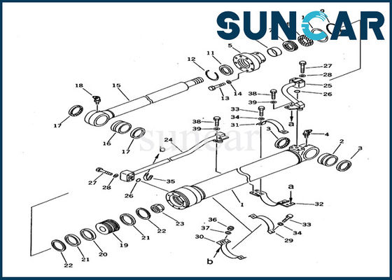 Niêm phong máy móc 707-98-27600 Bộ dụng cụ sửa chữa con dấu xi lanh xô cho máy xúc Komatsu PC100-5