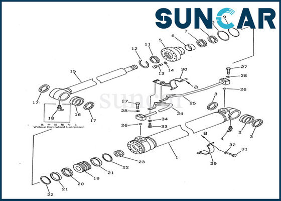 707-98-36200 Boom Cylinder Seal Kit Mẫu thiết bị Komatsu PC100-5 Bộ dịch vụ sửa chữa bên trong