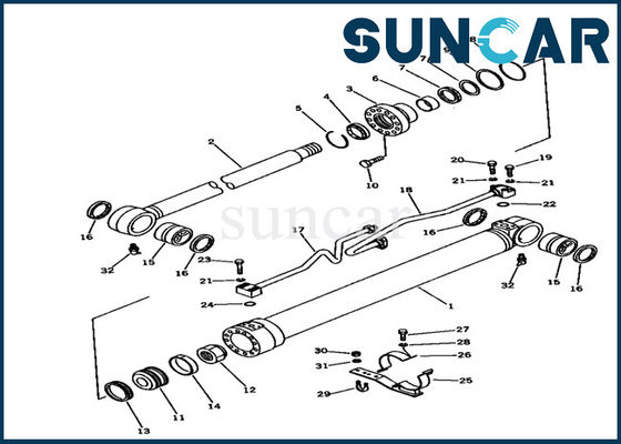 Niêm phong máy móc 707-98-36100 Boom Cylinder Seal Kits for Excavator Komatsu PC100-3 Repair Kit