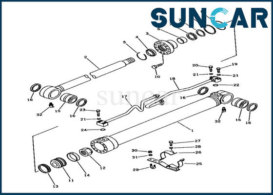 Bộ làm kín xi lanh thủy lực 707-98-36110 Phù hợp với Komatsu PC100-3 Bộ làm kín xi lanh gầu xúc