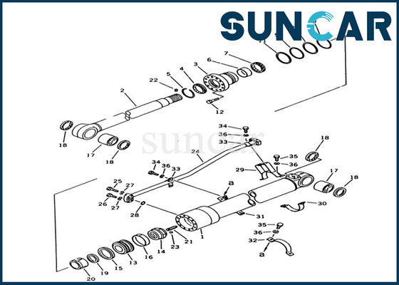 Bộ niêm phong xi lanh cánh tay Bộ sửa chữa kháng dầu 707-98-38600 cho máy xúc PC100-3 Komatsu