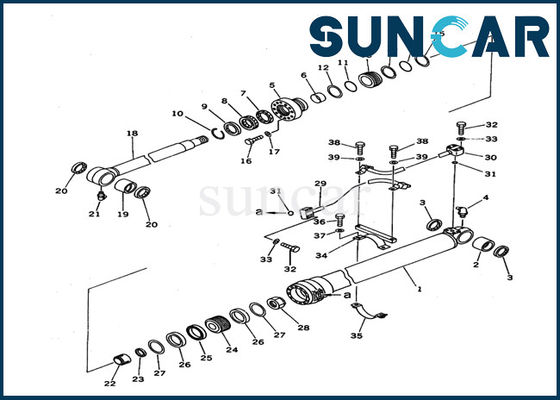 707-99-37610 Bộ sửa chữa xi lanh Komatsu Boom Bộ công cụ niêm phong xi lanh máy xúc Phù hợp với PC100N-6 Bộ phận bên trong