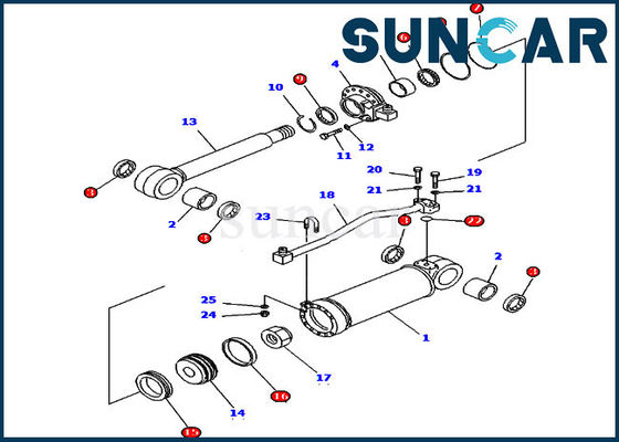 ISO9001 Selas 707-98-52130 Bộ niêm phong xi lanh Ripper D61E-12 Bộ phận máy ủi Komatsu