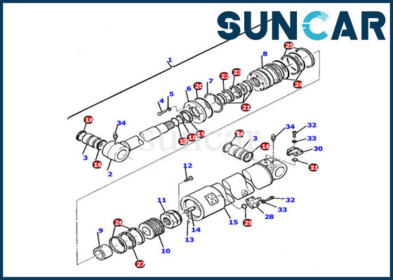 Bộ phận làm kín xi lanh cánh tay 21D-61-12201 Bộ phận sửa chữa bên trong Máy xúc Komatsu Bộ bảo dưỡng PC110R-1