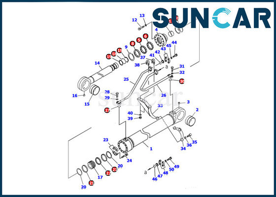 707-98-77210 Komatsu PC1100-6 Gầu máy xúc Bộ dụng cụ bảo dưỡng xi lanh Bộ dụng cụ sửa chữa con dấu dầu