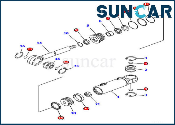 707-99-43680 Bộ dụng cụ sửa chữa con dấu thủy lực nghiêng D61PX-12 Bộ dụng cụ xi lanh Komatsu