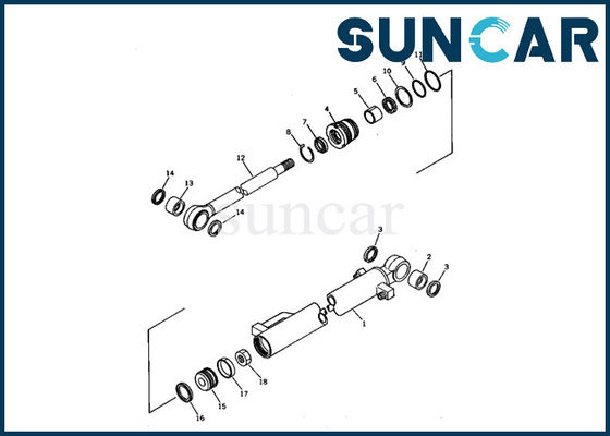 21S-63-02030 Seal Kit Bộ bảo dưỡng xi lanh xô cho PC03-1 Mô hình máy xúc Komatsu Bộ phận bên trong