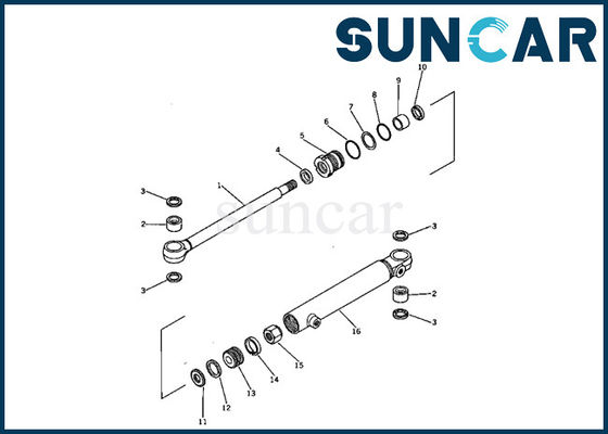 Xi lanh xoay 707-00-50340 OEM PC05-1 Máy xúc Komatsu Xi lanh sửa chữa bên trong Bộ niêm phong