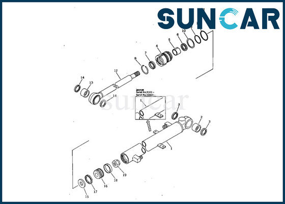 PC05-5 Komatsu 707-00-50630 Bộ làm kín xi lanh gầu Bộ phận thay thế xi lanh kháng dầu
