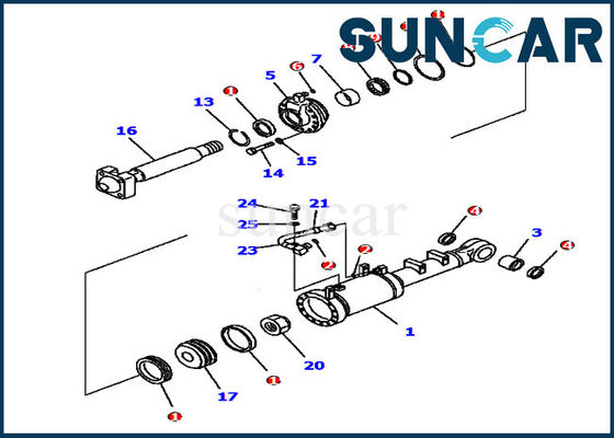 707-99-52160 Bộ dịch vụ nghiêng 7079952160 Bộ bịt kín xi lanh Komatsu Phù hợp với D61EX-15 Dozers