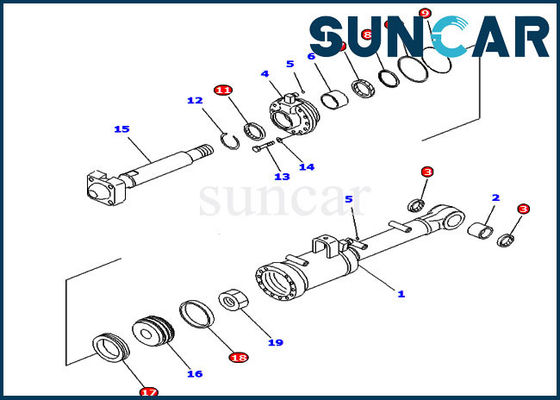 707-99-52215 Bộ niêm phong sửa chữa xi lanh thủy lực ISO9001 Bộ niêm phong nghiêng Phù hợp với D65E-12 Komatsu