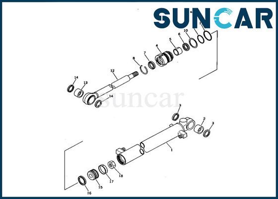 Bộ làm kín xi lanh xô 707-00-50680 Bộ dịch vụ thay thế cho máy xúc mini Komatsu PC05-6