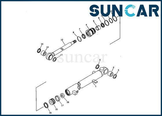 707-00-55010 Bộ phận làm kín xi lanh cánh tay Komatsu PC07-1 Bộ phận sửa chữa bên trong máy xúc mini