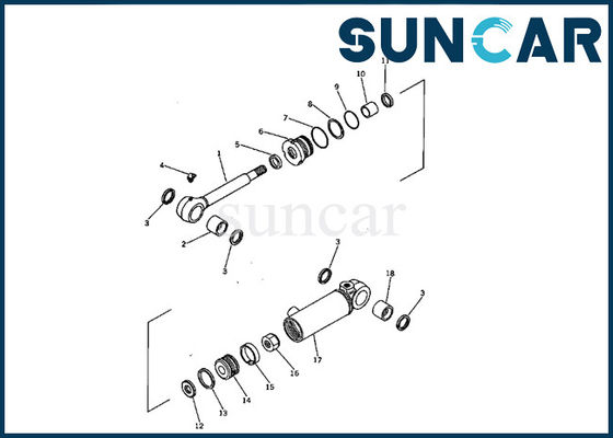 707-00-60310 Bộ niêm phong xi lanh lưỡi Komatsu PC05-1 Bộ sửa chữa con dấu Thay thế máy xúc mini