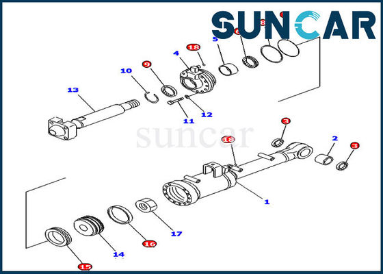 Bộ niêm phong xi lanh nghiêng 707-98-52210 Bộ dụng cụ thay thế máy ủi nghiêng Komatsu D65E-12 D65P-12