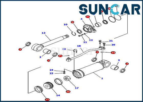 Bộ dịch vụ xi lanh 7079852220 Ripper Cylinder Seal Kits cho Komatsu Bulldozer D65EX-15