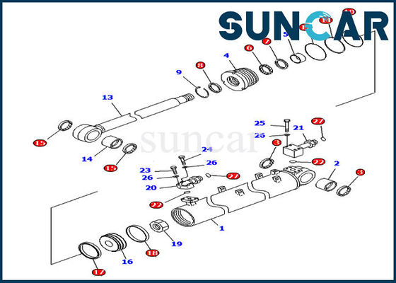 707-99-40120 Bánh xích cắt xén Bộ làm kín xi lanh Phù hợp với mô hình bộ phận Komatsu D65EX-15E0