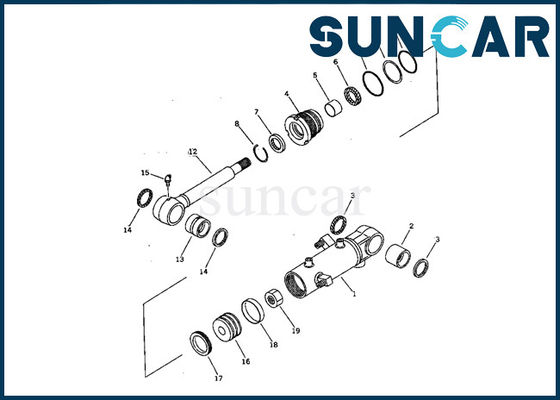 707-98-11210 Bộ làm kín xi lanh thủy lực Bộ bảo dưỡng xi lanh Komatsu Boom PC07-2 Bộ phận bên trong